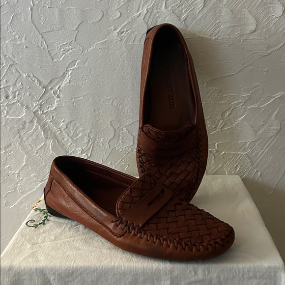 Robert Zur Shoes - Robert Zur Woven Leather Loafers in Rich Brown
Size 7.5